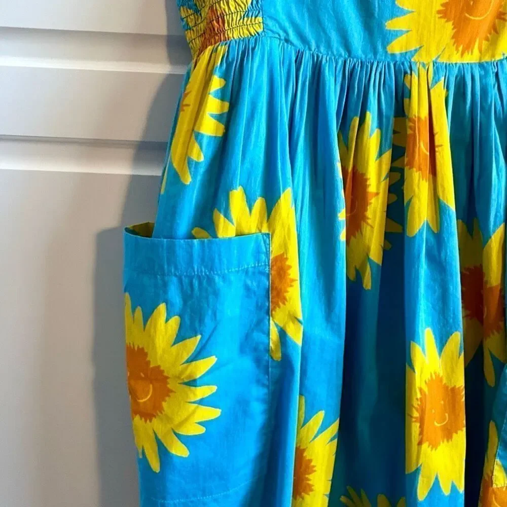 NWT Stella McCartney Kids Sunflowers Cotton Dress. Size 12